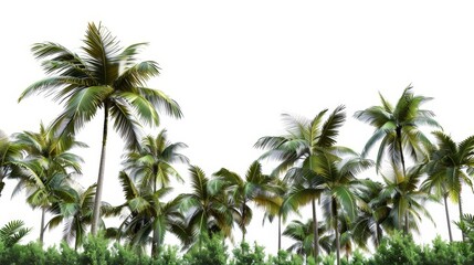Obraz premium Palm Trees with White Background, Tropical, Palm, Nature