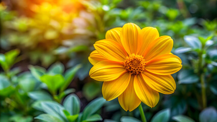 Fototapeta premium Vibrant yellow flowers blooming in a lush garden, blooms, petals, sunny, nature, floral, blossom, bright, colorful, outdoors