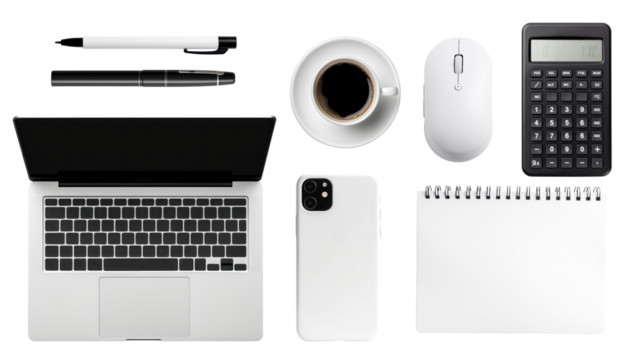 Work from home stationery set png cut out set