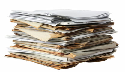 A pile of papers stacked on top of each other
