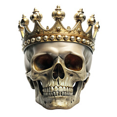 Skull wearing a golden crown king