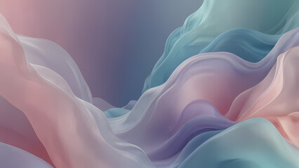Obraz premium smooth and flowing abstract background with soft pastel tones, blending shades of light blue, lavender, and pale pink