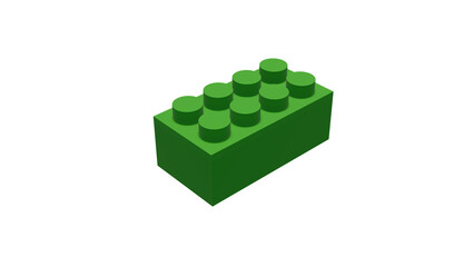 Green Brick toy plastic 3D