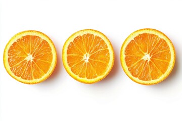 Orange slices. Fresh organic orange isolated on white background. Orange Collection, ai