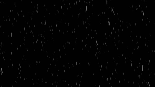 Rain drop and splash effect animation. VFX 4K HD on a black background for overlay with alpha channel matte blending.