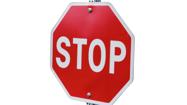 Stop sign on transparent background