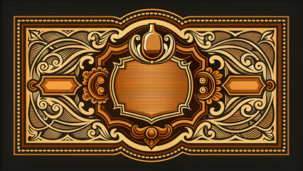 Whiskey label design featuring vintage frames , whiskey, label, design, vintage, frames, alcohol, beverage, retro