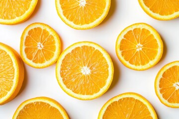 Fototapeta premium Orange slices. Fresh organic orange isolated on white background. Orange Collection, ai