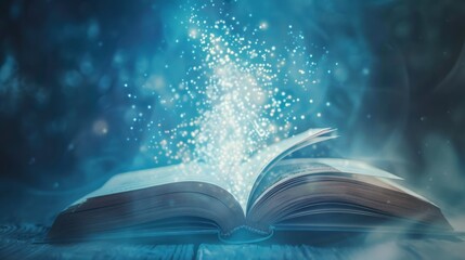 Magical Book With Glowing Light