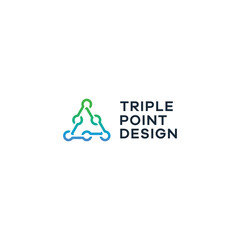 triangle network point logo design template