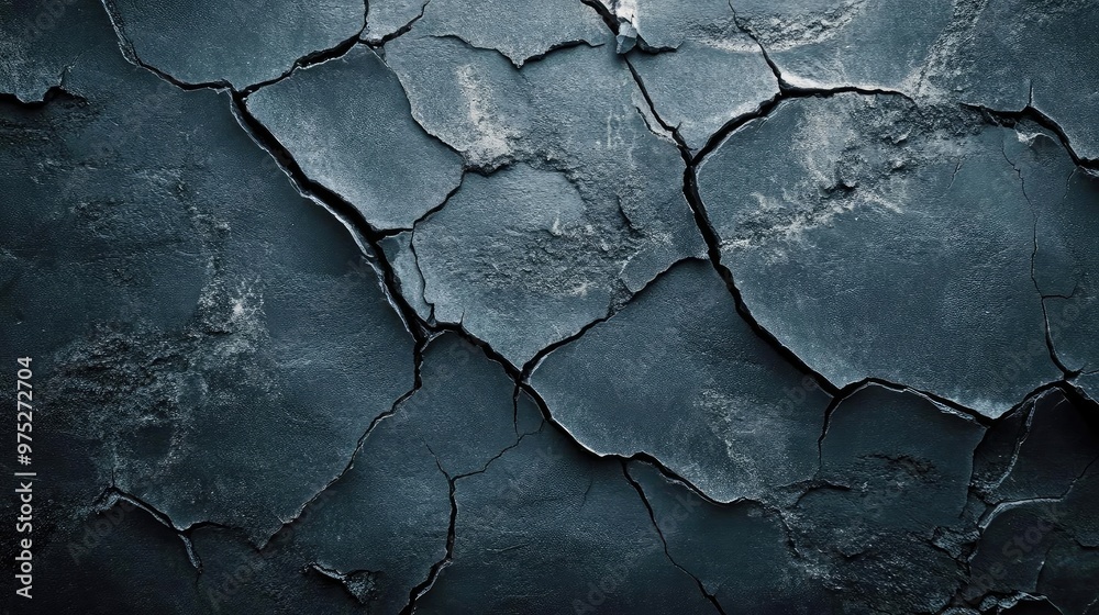 Poster detailed texture of cracked surface, showcasing various shades and irregular shapes, ideal for backg