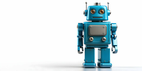 Blue robot isolated on white background, robot, blue, isolated, technology, futuristic, artificial intelligence