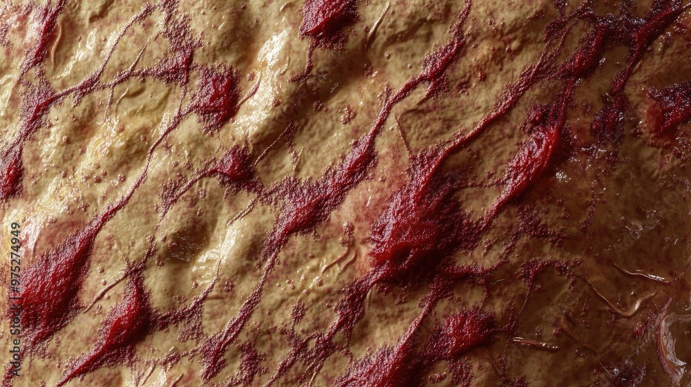 Poster Close-up of textured surface displaying intricate patterns and colors, showcasing natural beauty and unique details.