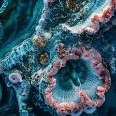 Obraz premium A mesmerizing birds-eye view of a vibrant underwater world