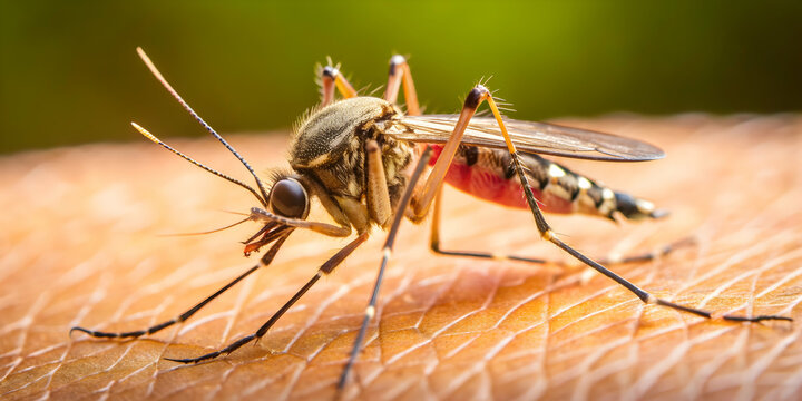 Macro shot of a mosquito feeding on human skin, mosquito, blood, skin, close-up, insect, biting, feeding, macro, pest, parasite