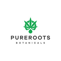 pure root cannabis nature logo design