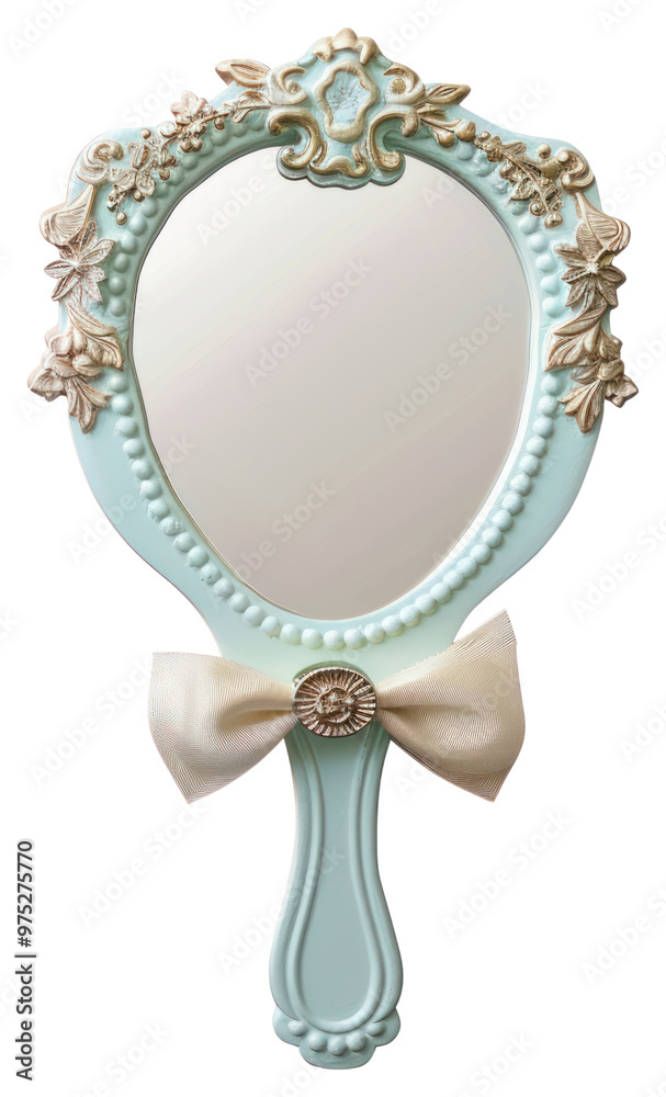 Wall mural PNG  Elegant vintage handheld mirror