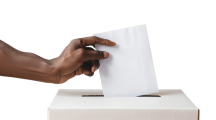 Vote in box on Referendum on transparent background