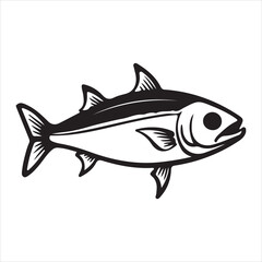  Bluefish fish silhouette vector art illustration.