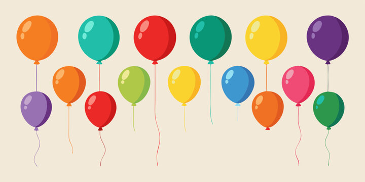 colorful balloons on white background