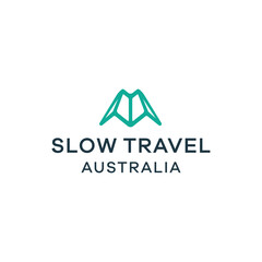 travel map line art style logo design