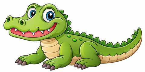 Fototapeta premium Adorable crocodile cartoon for kids coloring book, crocodile, reptile, cute, cartoon,coloring page, fun, happy, playful