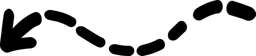 Black Dotted Directional Arrow