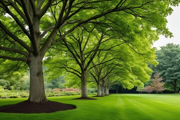 Fototapeta premium Vibrant Ash Trees for Effective Landscape Design and Sustainable Solutions