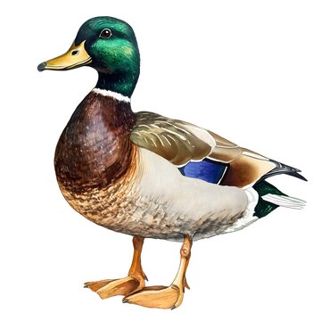 recommend clip art: Watercolor Illustration of a Mallard Duck