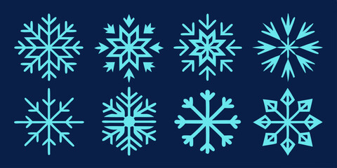 set of snowflakes