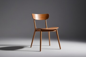 a wooden chair with a black background                              