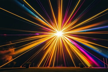 Fototapeta premium Stunning Sunlight Effects and Vivid Illumination in Dark Photography