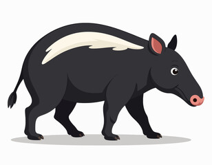 Cartoon Illustration of a Tapir  
