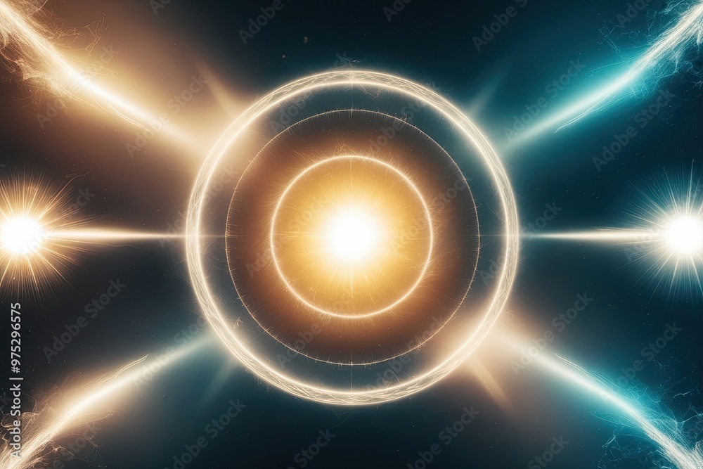 Wall mural hd stock image of radiant solar effects and dreamy light transitions on dark background