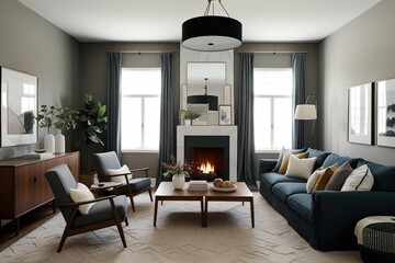 Fototapeta premium Cozy Scandinavian Family Room Decor Ideas for Inviting Interior Spaces