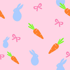 Cute bunny rabbit pattern background vector design