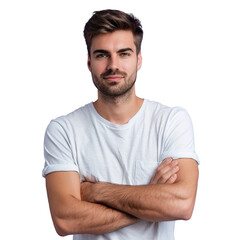 Confident Man in White T-shirt