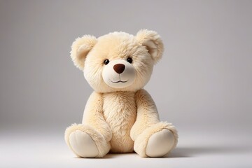 Obraz premium a teddy bear sitting on a gray background 