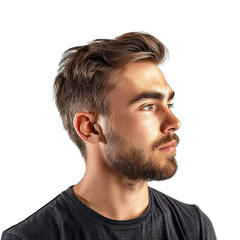 Obraz premium Portrait of a Young Man with Blonde Hair and a Beard