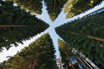 Bird's Eye View of Fir Tree Modern Environmental Design and Emotional Architectural Concepts