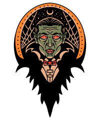 dracula tattoo illustration design
