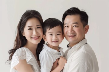 Fototapeta premium Parents with Child in Gray Shirt