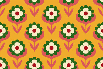 Fabric Prints' Beauty. Seamless Patterns with Mosaic Ornaments