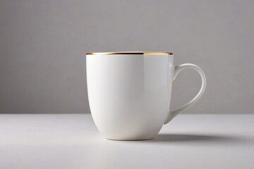 Fototapeta premium a white mug with gold rim 