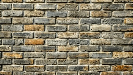 Obraz premium Frayed and faded, the rustic grey bricks appear worn by the elements, their rough surface bearing scars from