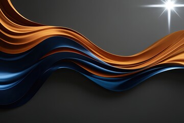 Obraz premium Stunning Indigo and Ochre Gradient Design on Charcoal Gray Background with Vivid Light Effects