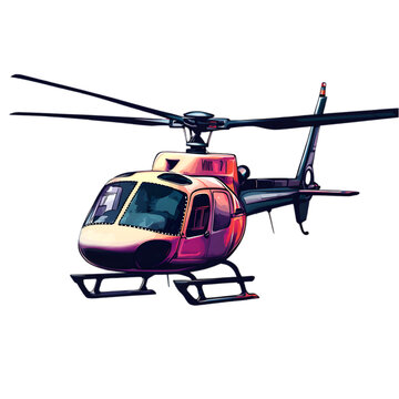 recommend clip art: A cartoon illustration of a helicopter with a colorful glow around it.