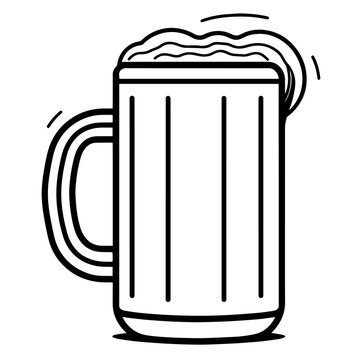 recommend clip art: Sleek beer mug outline icon in vector format for pub-themed designs.