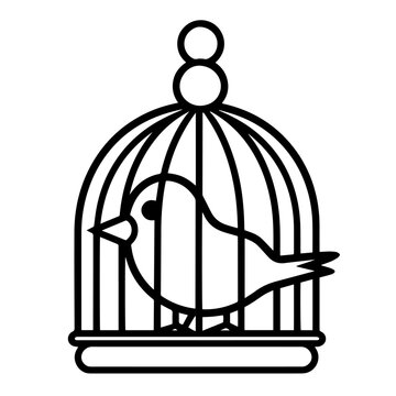 recommend clip art: Elegant bird cage outline icon in vector format for ornamental designs.