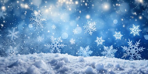 Naklejka premium Snowflakes cascade, each one a unique whisper, weaving a intricate tapestry as they settle upon the ground, shrouding